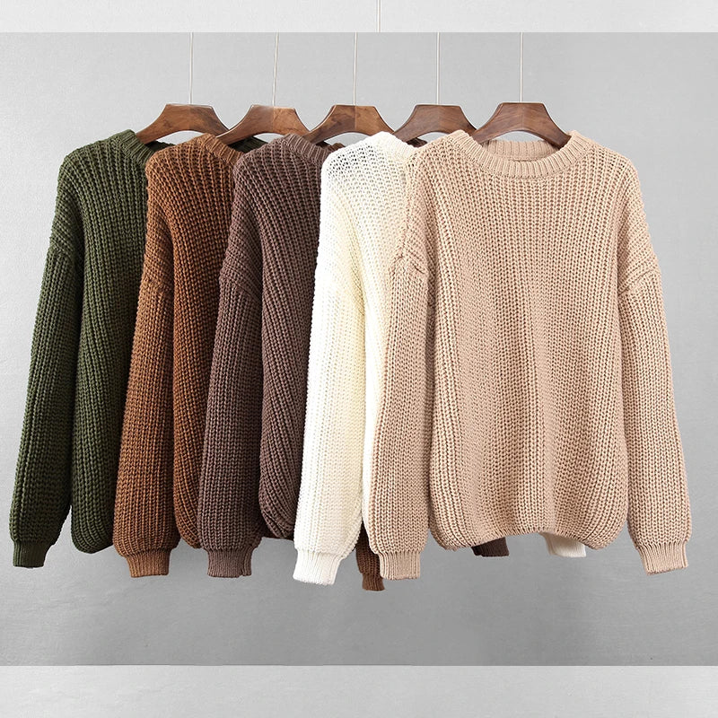 Lose Herbst Pullover Frauen Neue Übergroßen Warme Weibliche Pullover 