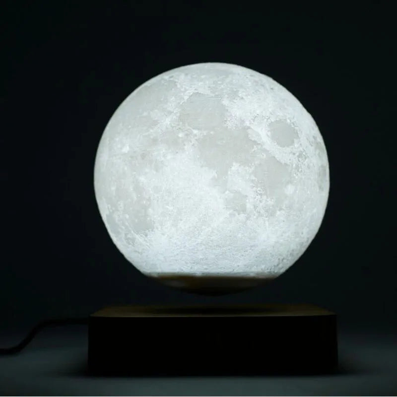 LED Hot Sale Creative 3D Print Magnetic Levitation Moon Lamp Night Light Rotating LED Floating Lamp Home Decoration Dropshopping