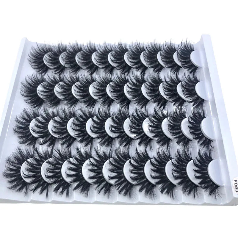 20 Pairs 18-25 mm 3d Mink Lashes Bulk Faux Thick Long Wispy Natural Mink Lashes Pack Short Wholesales Natural False Eyelashes