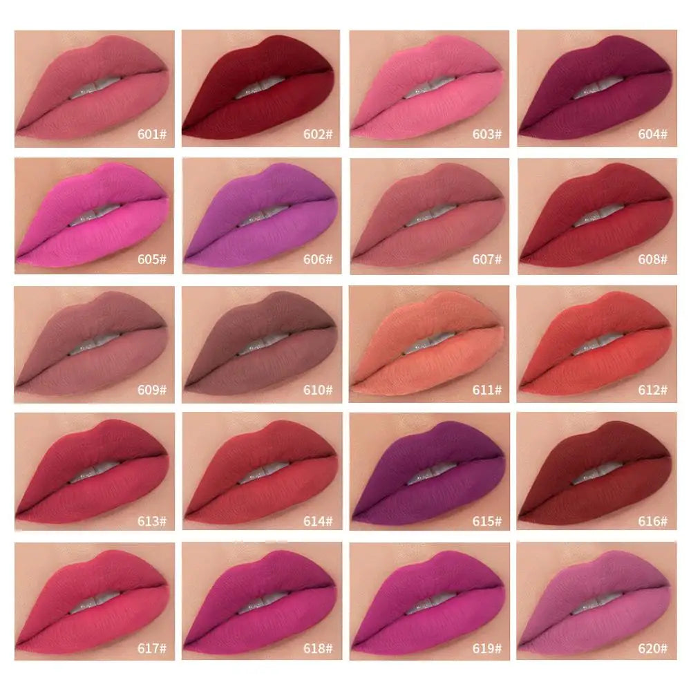 QIBEST Matte Lipgloss Lippen Make-up 34 Farben Velet Nude Wasserfester Lipgloss Matte Lippenstift Flüssiger Lippenstift Langanhaltende Lippentönung