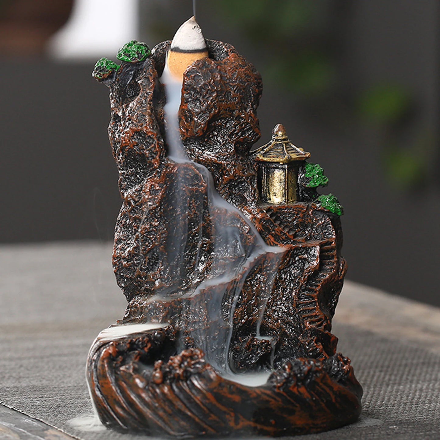 Mountain Form Smoke Water Fall Backflow Incense Burner Incense Holder Decor Furnace Aromatic House Office Craft