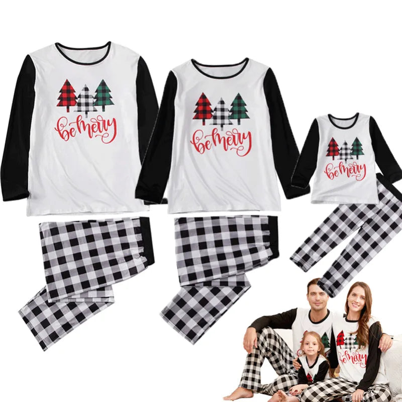 PUDCOCO Family Matching Christmas Pajamas Set Women Adult Baby Kids Sleepwear Nightwear Suit Xmas Outfits