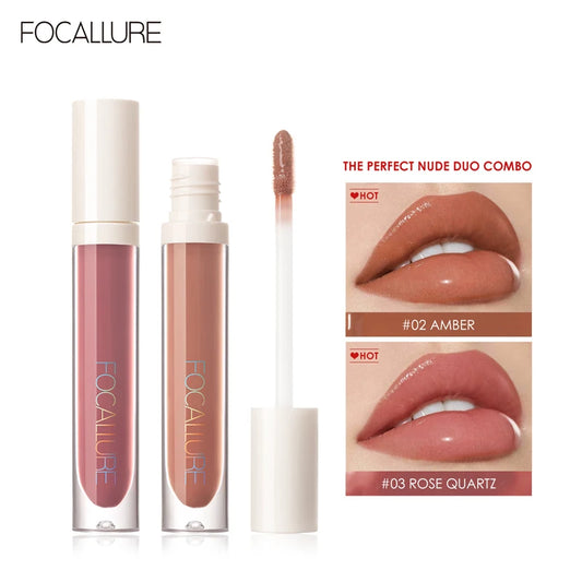 FOCALLURE Feuchtigkeitsspendender flüssiger Lippenstift mit hoher Pigmentierung, aufpolsternder Lipgloss, wasserfester, nicht klebriger Lippenbalsam, Lippentönung, Make-up-Kosmetik