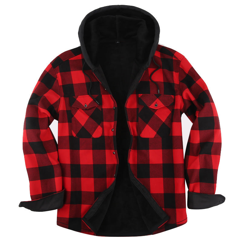 Cozy Classic: Winter fleece-lined thickened warm plaid shirt for ultimate comfort.