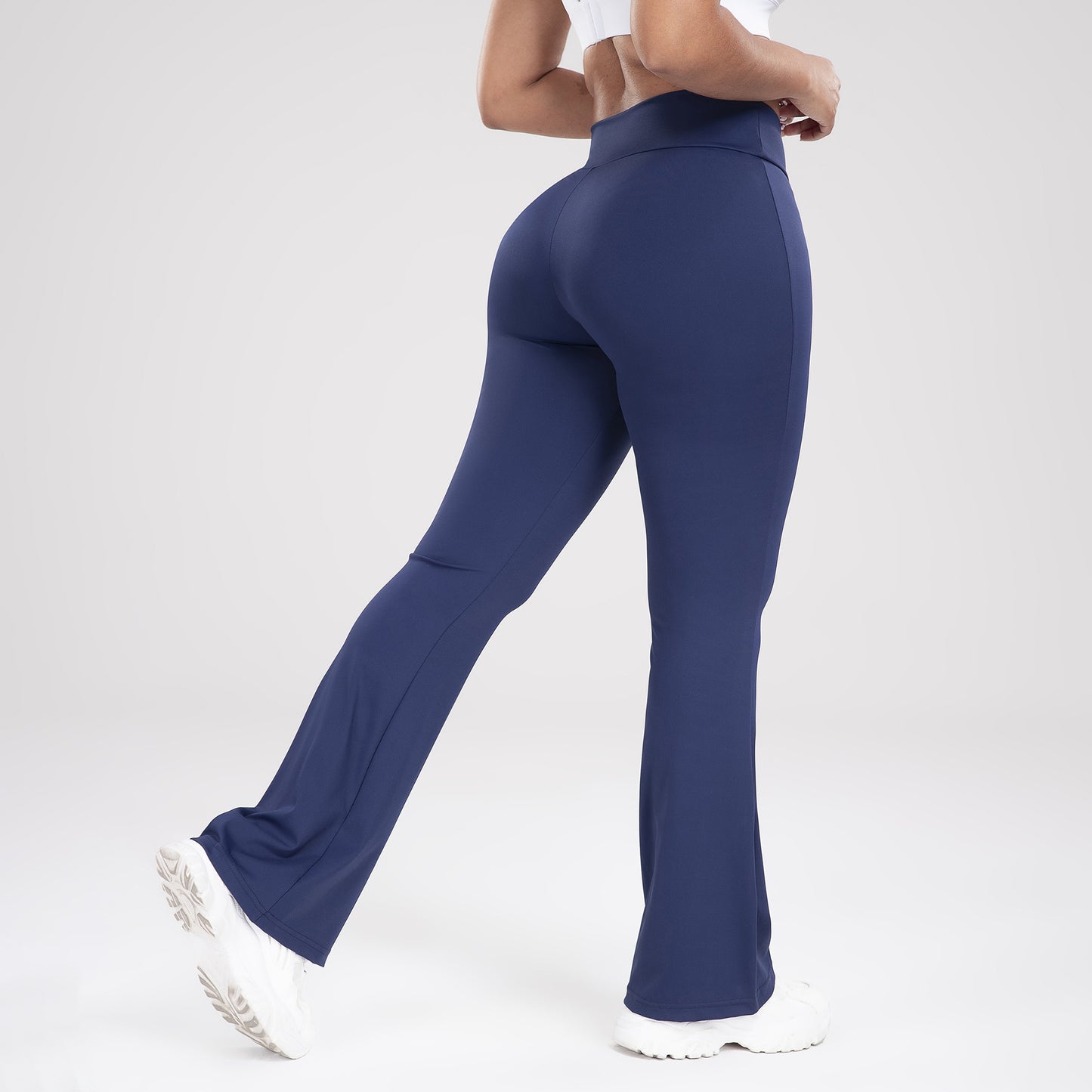 Cross Waist Seitentasche Freizeit Sport Schlaghose Slim Fit Yogahose Damen