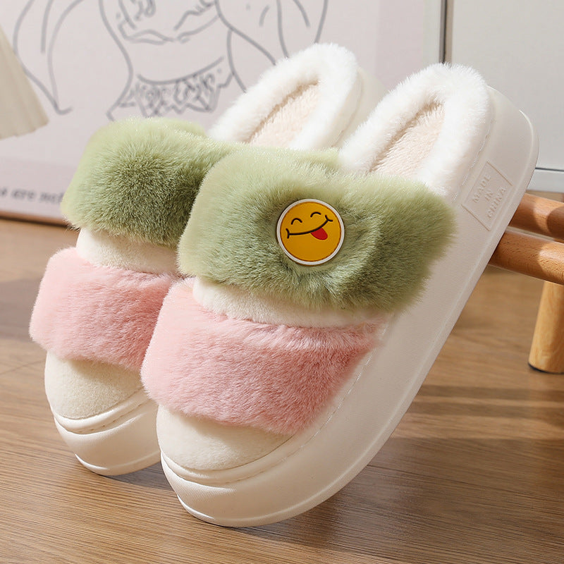 CuteCozies: Thermal cotton slippers with a cute cartoon design for winter warmth.