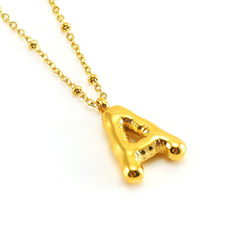 Women's Fashion Bubble Letter Pendant Letter Necklace