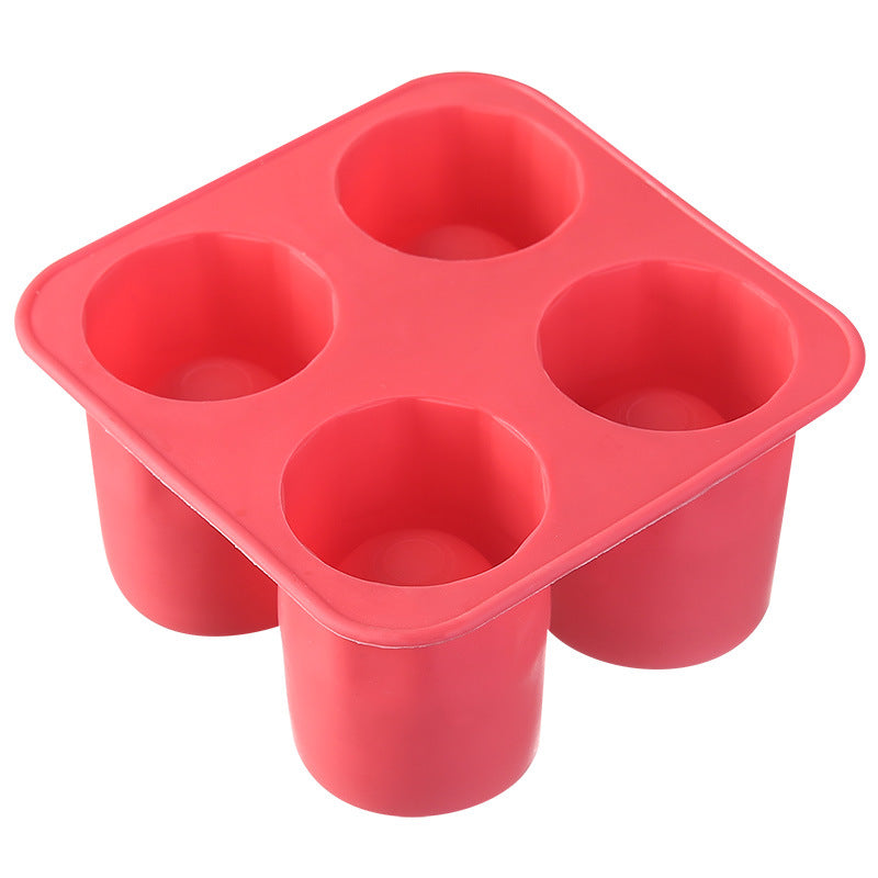 Silicone Four-hole Ice Tray DIY Quick-frozen Soft Hollow