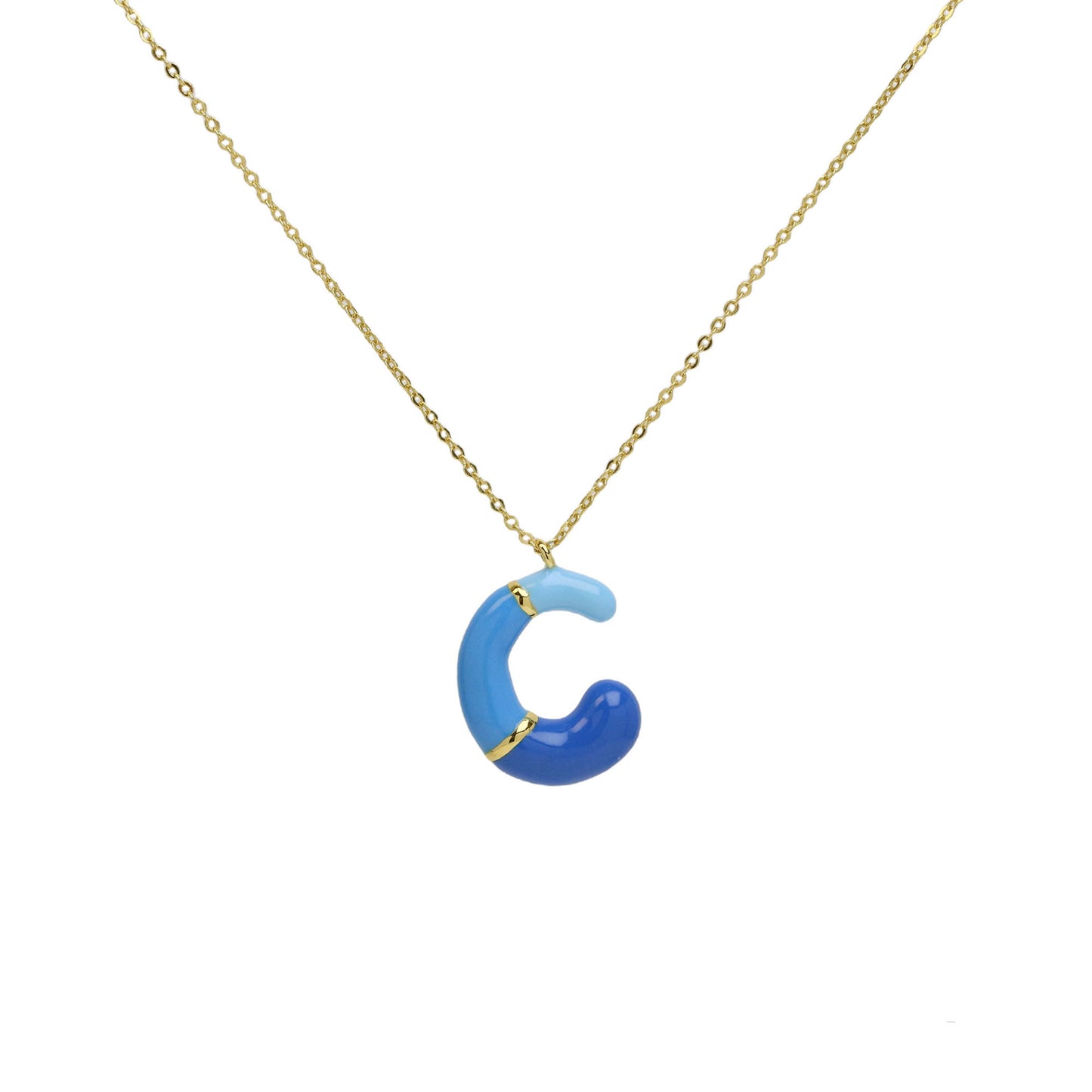 Brass Epoxy Capsule 26 Letter Necklace For Women Initial Alphabet Pendant Necklace Fashion Link Chain Jewelry Gifts