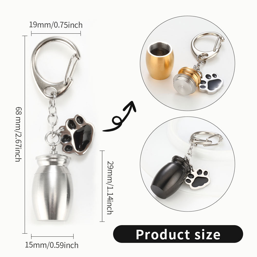 Essence Elysium Perfume Bottle Keychain: Drop Oil, Dog's Paw Design.