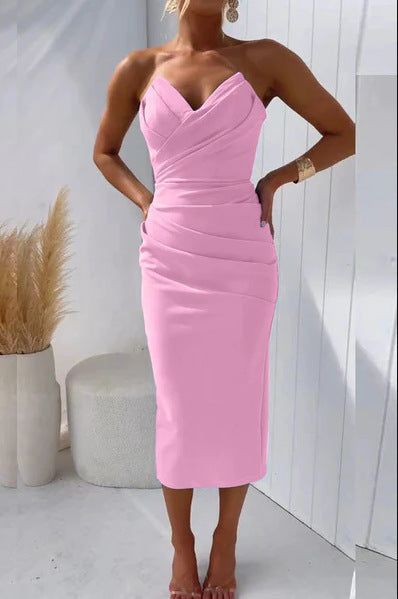 Women's Sleeveless Slit Solid Color Dress