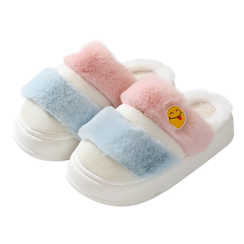 CuteCozies: Thermal cotton slippers with a cute cartoon design for winter warmth.