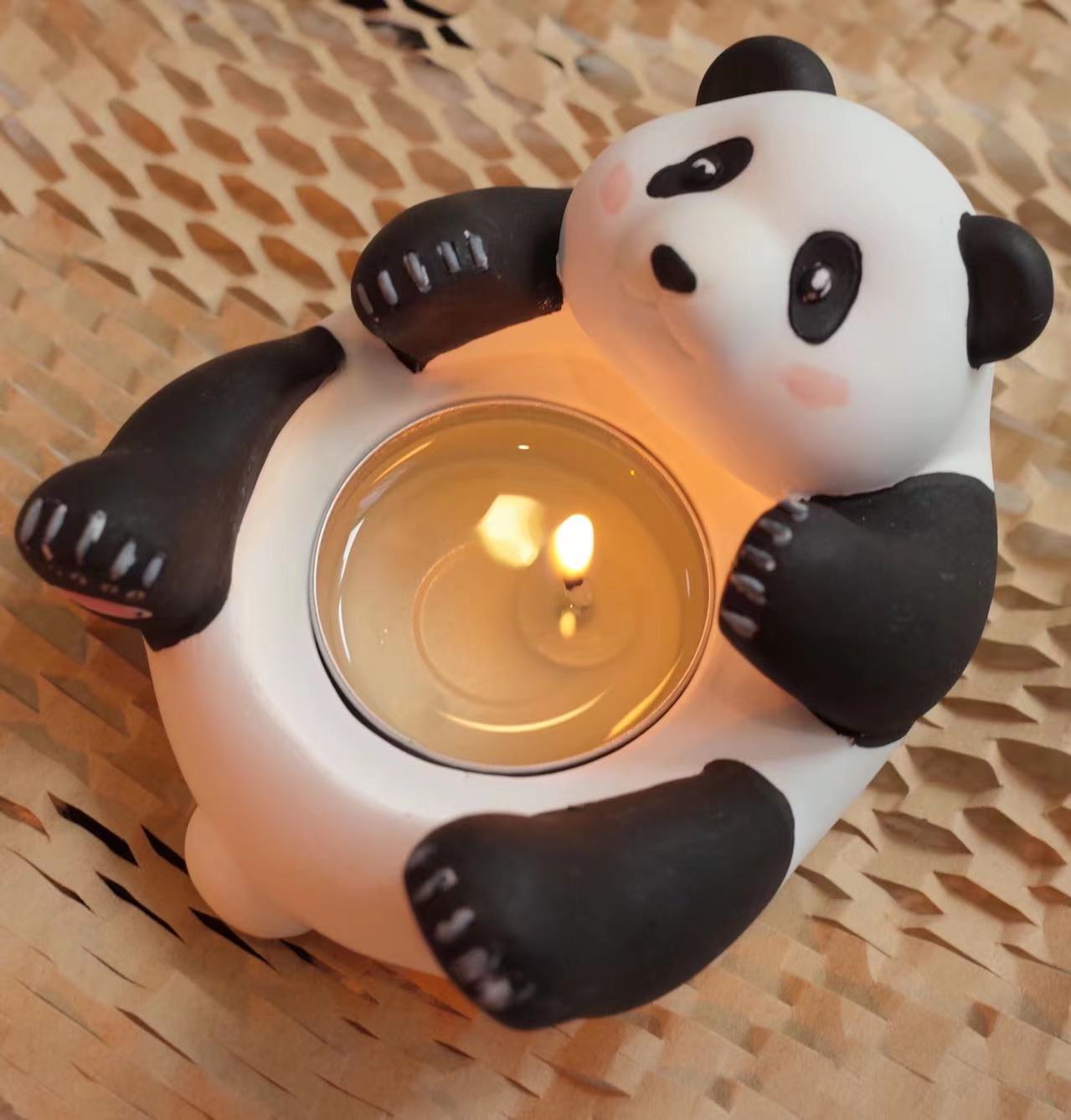 Cartoon Cute Panda Aromatherapy Gypsum Candlestick