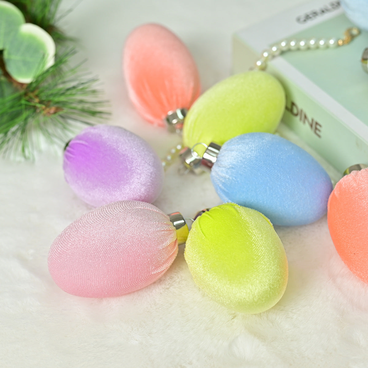 Easter Egg Color Flocking Decoration