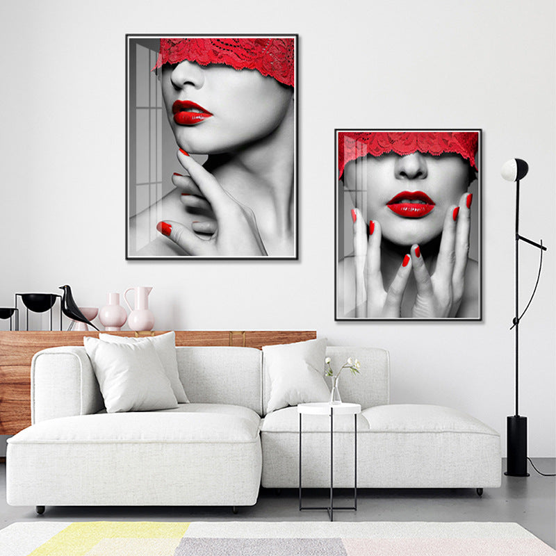 Nordic Modern Simple Black And White Fashion Decorative Figure Painting