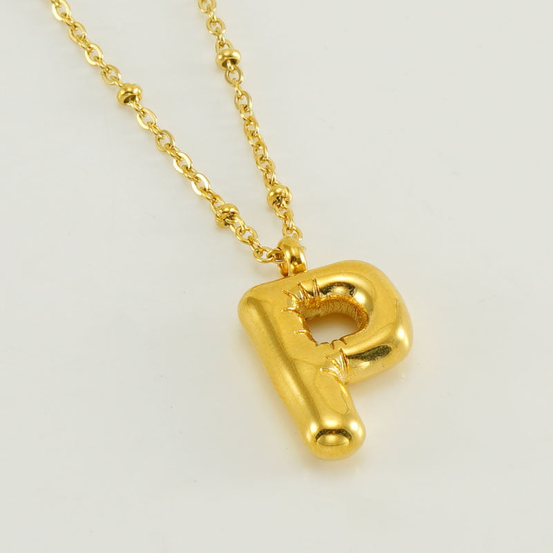 Women's Fashion Bubble Letter Pendant Letter Necklace