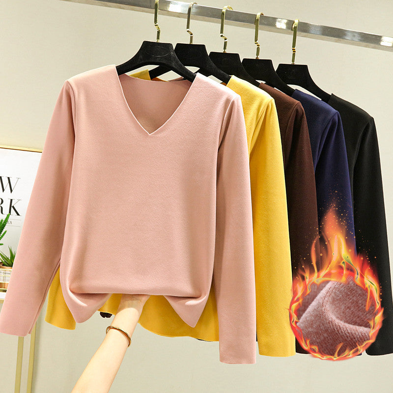 Cozy Warmth: Plus size heating inner wear, perfect as a home bottoming shirt.