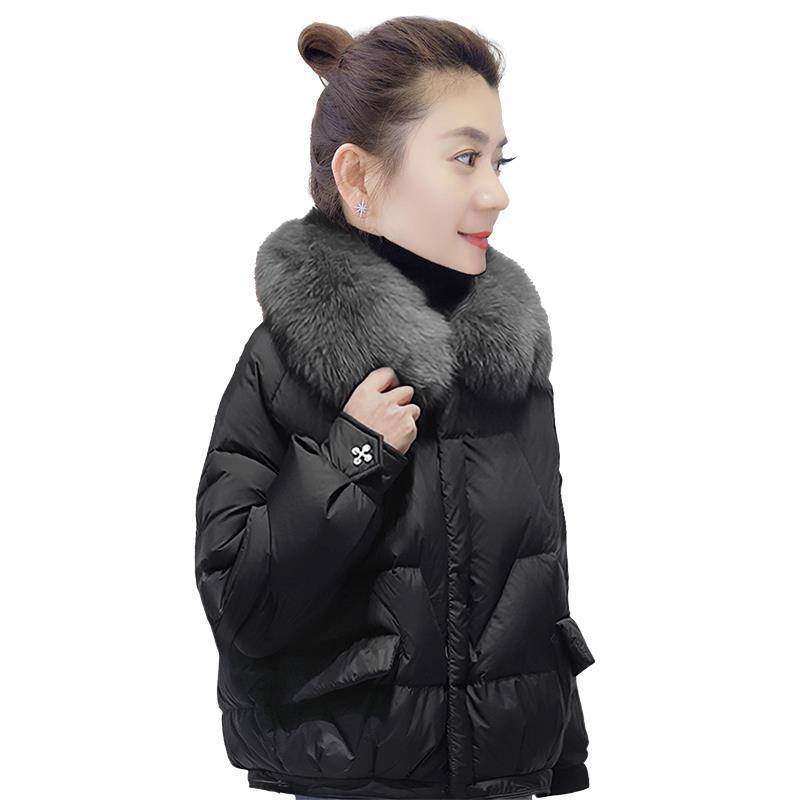 Winter New European Style Loose Goods Match Long Sleeves Cotton-padded Coat Outside