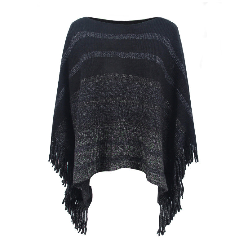 Europe And America Cross Border Off-neck Tassel Shawl For Women