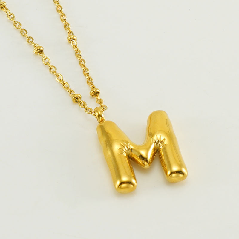 Women's Fashion Bubble Letter Pendant Letter Necklace