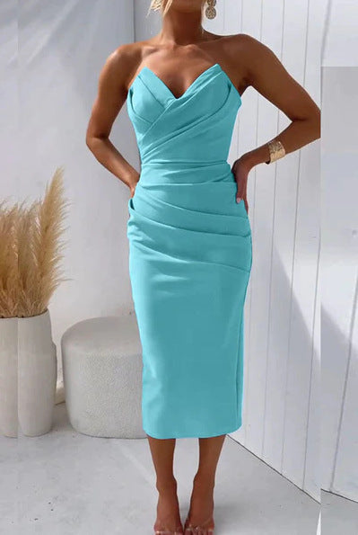 Women's Sleeveless Slit Solid Color Dress