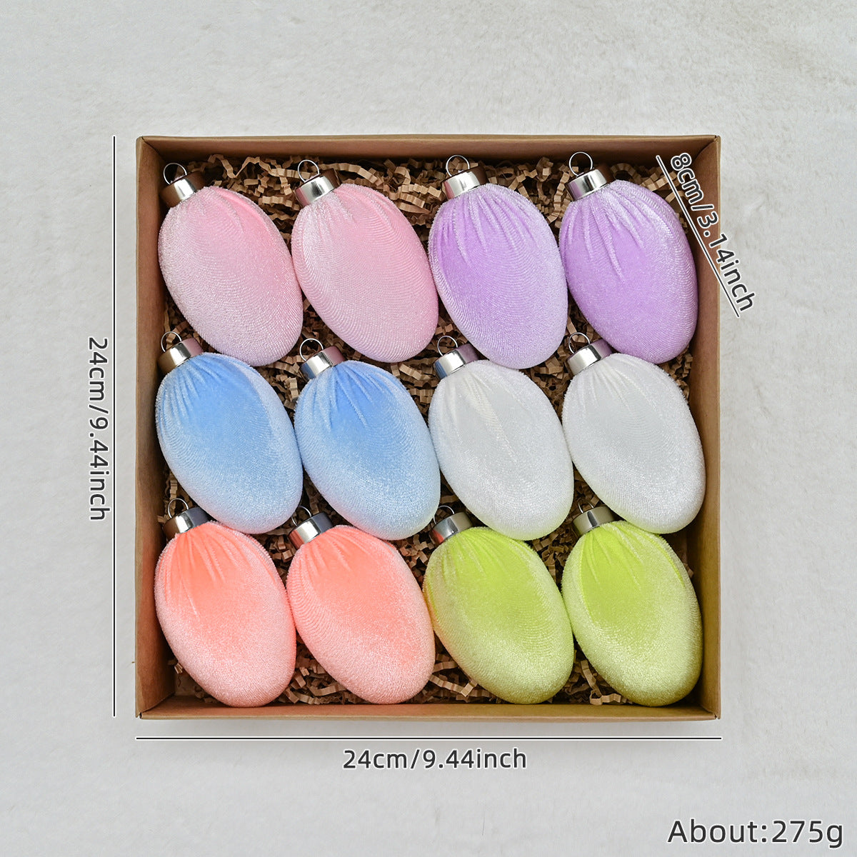 Easter Egg Color Flocking Decoration