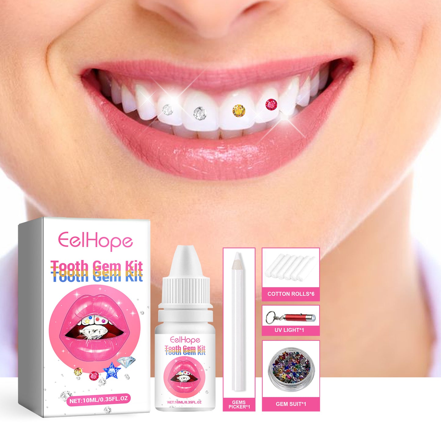 DIY Teeth Gem Kit Insert Teeth Rhinestone Jewelry