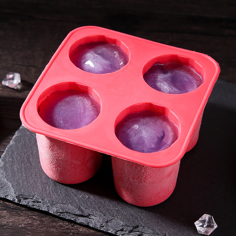 Silicone Four-hole Ice Tray DIY Quick-frozen Soft Hollow