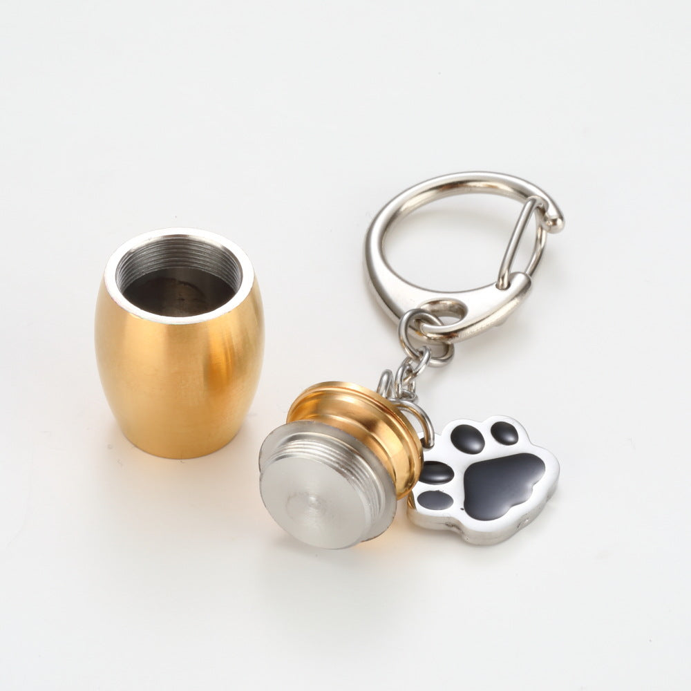 Essence Elysium Perfume Bottle Keychain: Drop Oil, Dog's Paw Design.