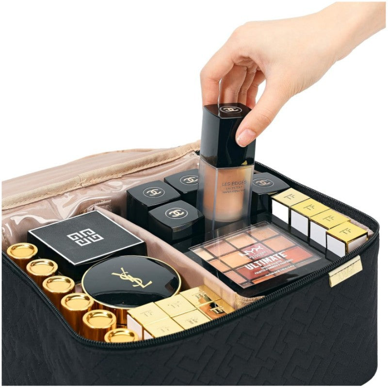 Portable Fashion Double Layer Cosmetics Bag