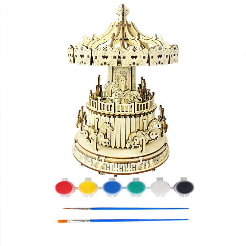 Dynamic Mechanical Wooden Three-dimensional Puzzle Hand-assembled Educational Toys Creative Ornaments