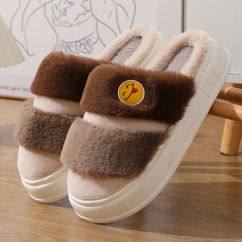 CuteCozies: Thermal cotton slippers with a cute cartoon design for winter warmth.