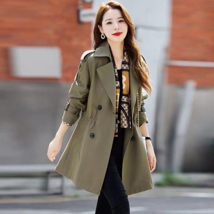 Flattering Elegance: Casual and fashionable women's windbreaker coat for autumn and winter.