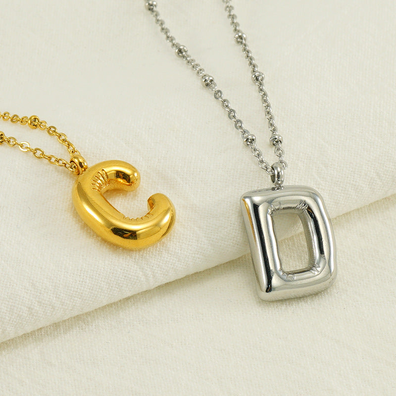 Women's Fashion Bubble Letter Pendant Letter Necklace