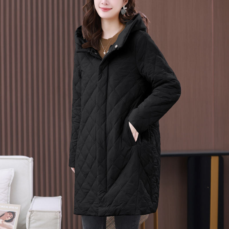 Hooded Mid-length Casual Mom Wear Puffer Jacket