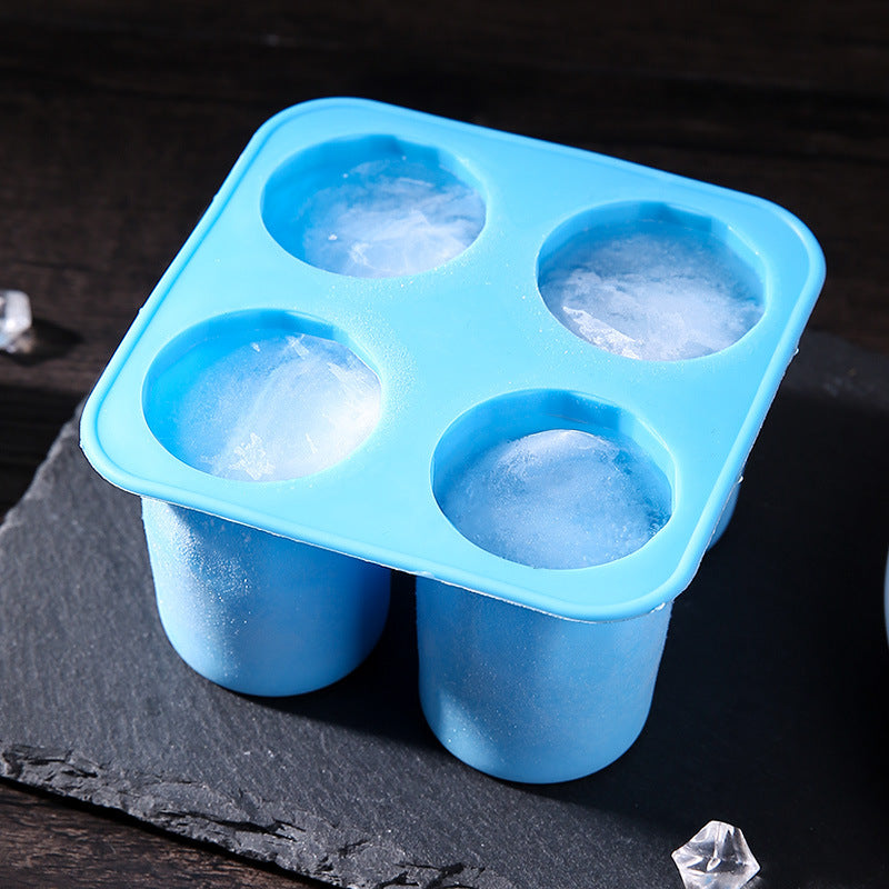 Silicone Four-hole Ice Tray DIY Quick-frozen Soft Hollow