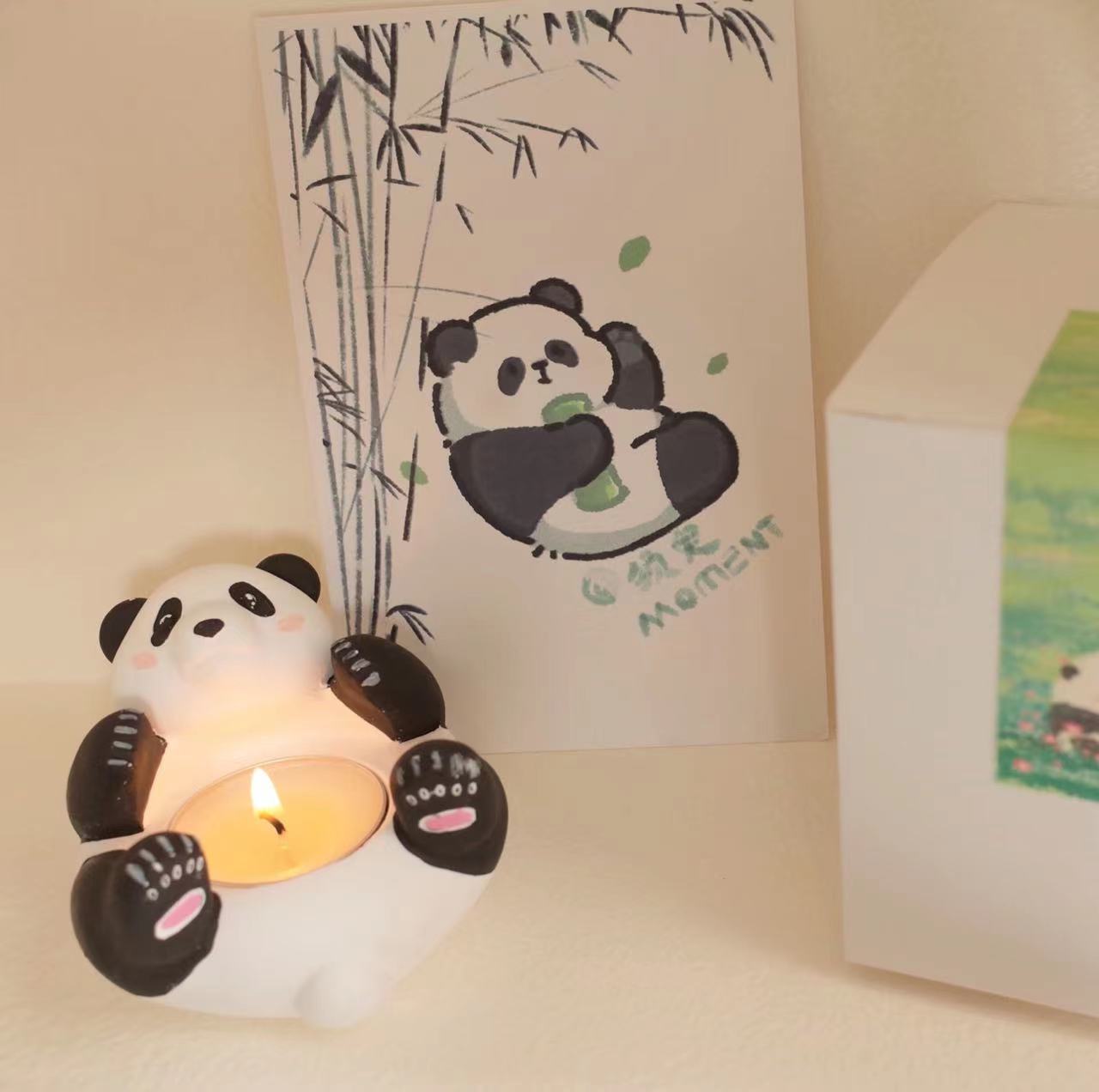 Cartoon Cute Panda Aromatherapy Gypsum Candlestick