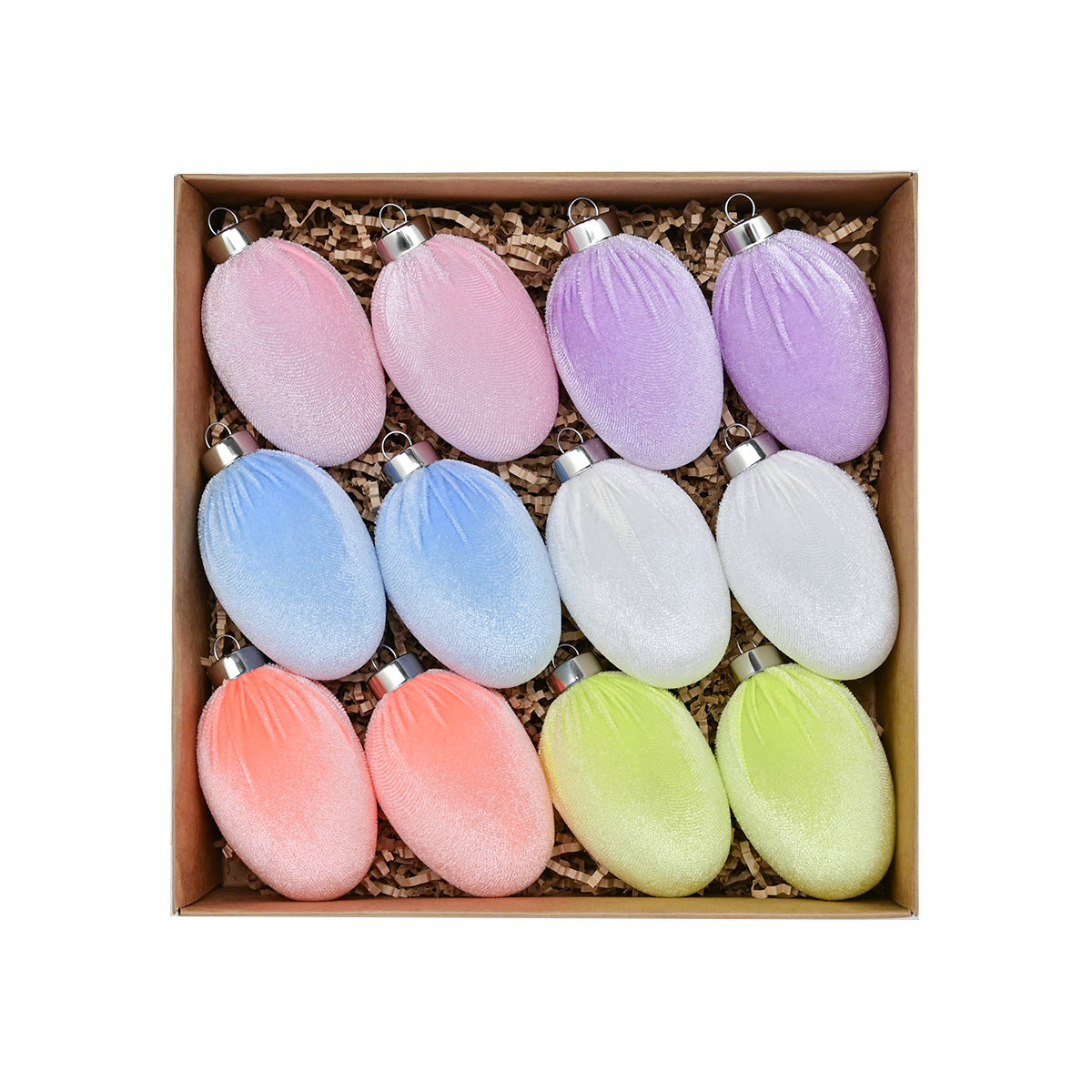 Easter Egg Color Flocking Decoration