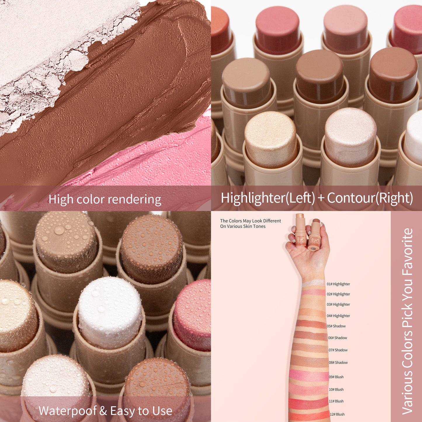 Highlight Contour Stick Stereo Face Decoration