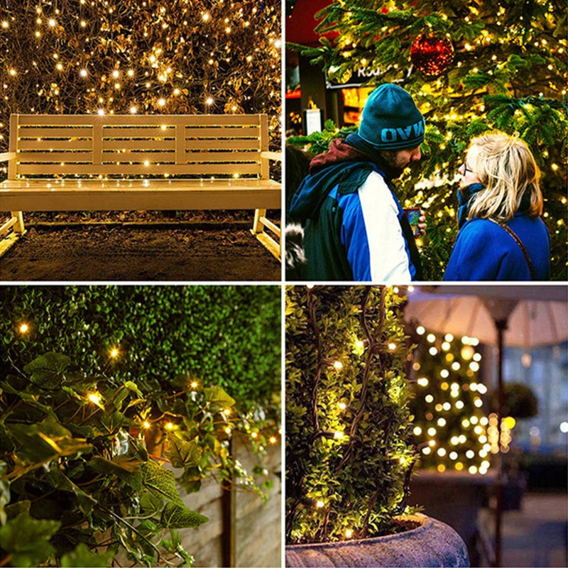 30/50/100m LED Outdoor Wedding Decor String Control Fairy Light Chain Tree Decor Droop Lamp Street Home Garden Roof Party Decor