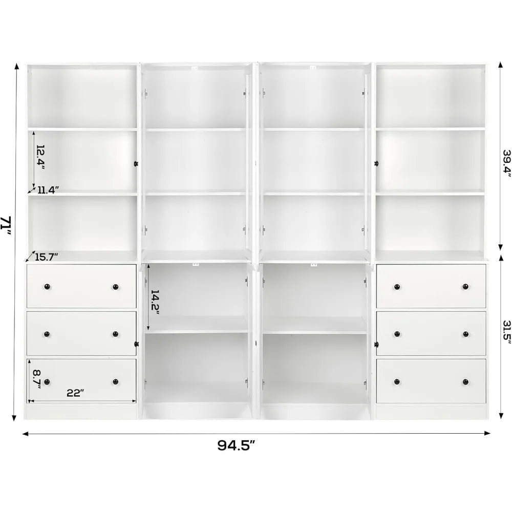 White Book Shelf for Books Wood Filing Cabinet With Open Storage Shelf Bookshelves Shelves Vertical File Cabinet Bookcase Living