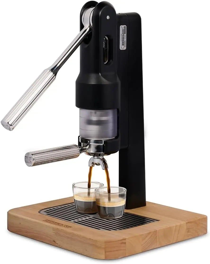 Espresso Machine, Maintenance Free Manual Machine, Build to Last Long, Portable Maker, Espresso Capacity -18 grams, Black