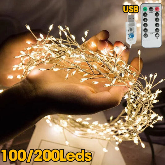 3/ 5M Copper Wire String Light Remote Control Led Fairy Garland Lights for Wedding Christmas New Year Party Decorations for Home