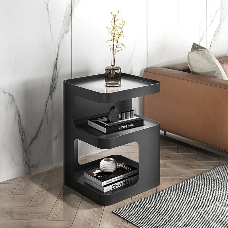 Italian minimalist bedside table household small side cabinets bedroom square storage corner a few living room sofa edge a few.