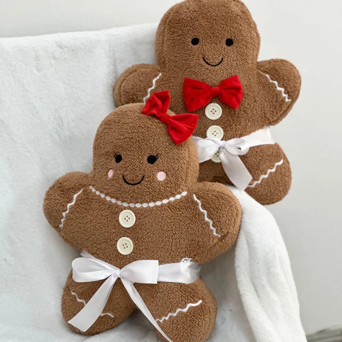 Cross border New   Gingerbread Boy & Girl Christmas pillow Plush Toy Doll Can Be a Good Choice for Holiday Birthday Gifts