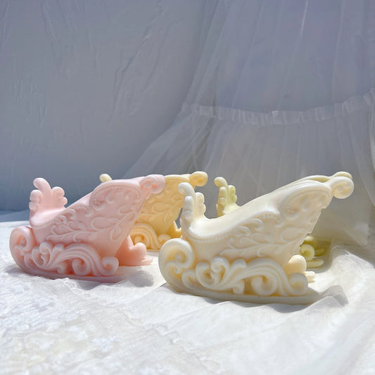 Christmas Sleigh Silicone Candle Mold Christmas Ornaments Silicone Mold Figurine Soy Wax Silicone Mould Xmas Decor