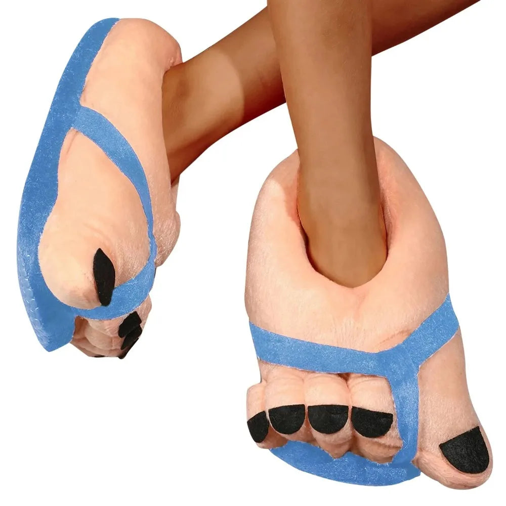 Men Women Winter Slippers Big Feet Creative Couples Funny Slippers House Slides Home Soft Warm Cotton Slider Slippers