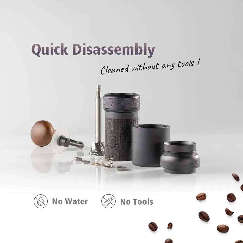 K-Ultra Manual Coffee Grinder Iron Gray with Carrying Case, Assembly Consistency Grind Stainless Steel Conical Burr