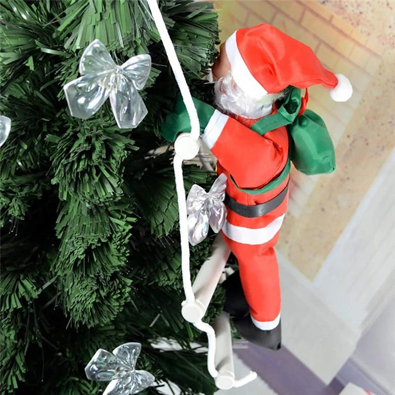 Santa Claus Climbing Ladder Ornaments Xmas Tree Santa Claus Climbing Ladder Rope Hanging Pendant Merry Christmas Decoration