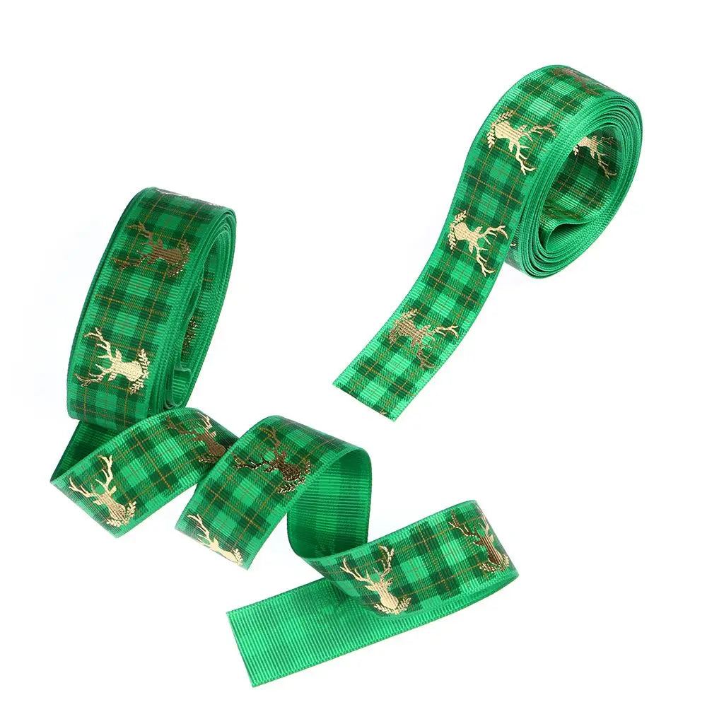 5Yards/Roll DIY Merry Christmas Polyester Package Material Wrapping Supplies Ribbons Christmas Grosgrain Xmas Ornament